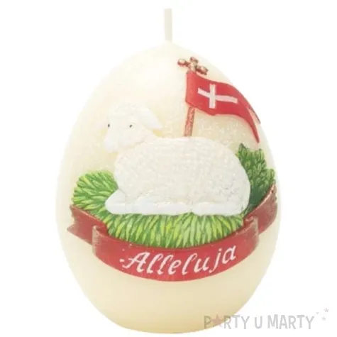 swieca wielkanoc jajko z barankiem zolta bartek candles 100 mm
