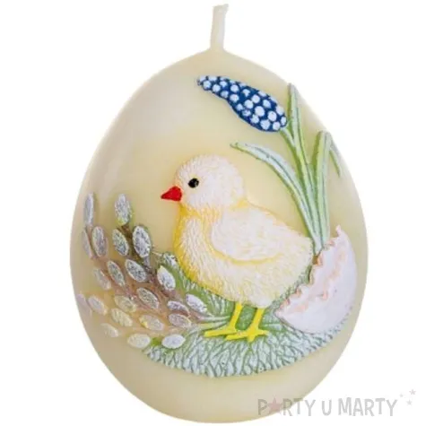swieca wielkanoc jajko z kurczakiem zolta bartek candles 100 mm