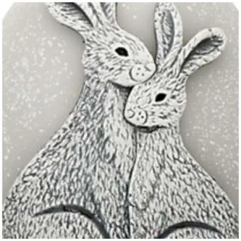 swieca wielkanoc jajko z zajaczkami szara bartek candles 100 mm