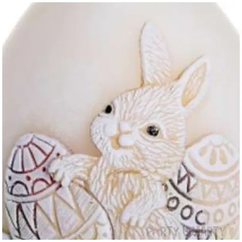 swieca wielkanoc jajko z zajaczkiem kosc sloniowa bartek candles 100 mm