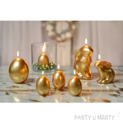 swieca wielkanoc jajko zlota bartek candles 70 100 mm