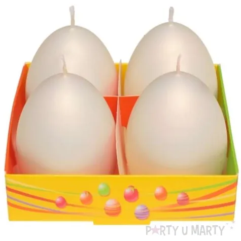 swieca wielkanoc matowe jajka ecru bartek candles 60 mm 4 szt