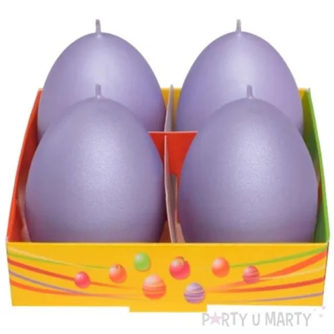 swieca wielkanoc matowe jajka fioletowy bartek candles 60 mm 4 szt