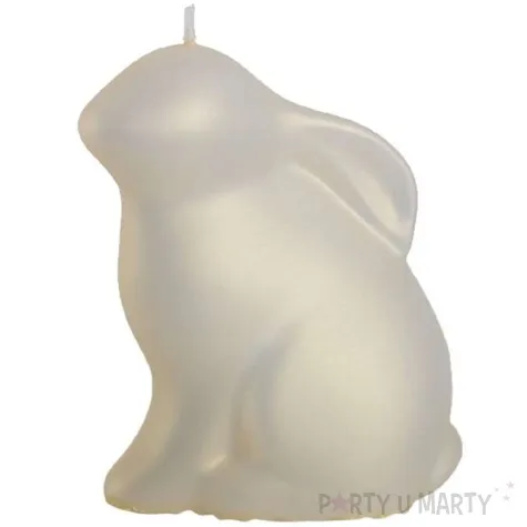 swieca wielkanoc matowy zajaczek ecru bartek candles 120 mm