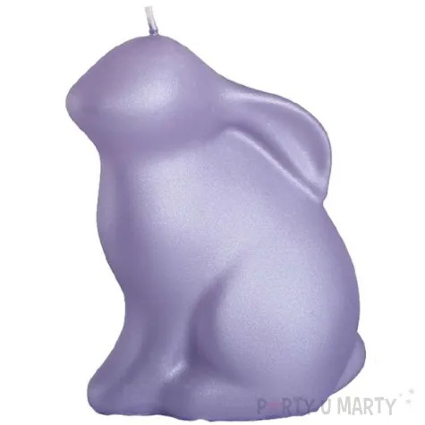 swieca wielkanoc matowy zajaczek fioletowy bartek candles 120 mm