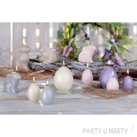 swieca wielkanoc matowy zajaczek rozowy bartek candles 120 mm