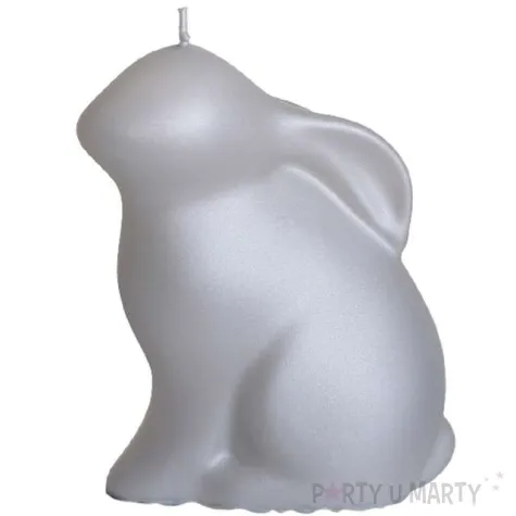 swieca wielkanoc matowy zajaczek szary bartek candles 120 mm