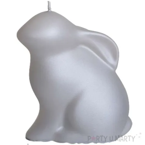 swieca wielkanoc matowy zajaczek szary bartek candles 75 mm