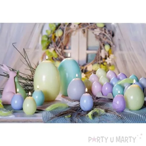swieca wielkanoc pastelowe jajko niebieski bartek candles 100 mm