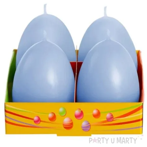 swieca wielkanoc pastelowe jajko niebieski bartek candles 60 mm 4 szt