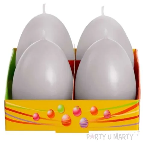 swieca wielkanoc pastelowe jajko szary bartek candles 60 mm 4 szt