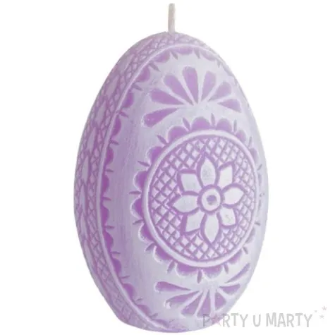 swieca wielkanoc pisanka azurowa fioletowa bartek candles 75 mm