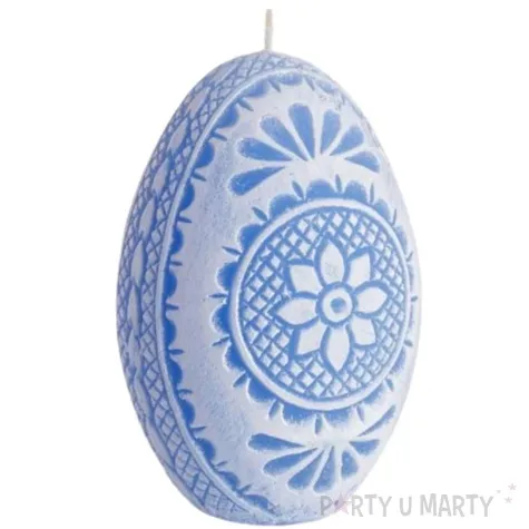 swieca wielkanoc pisanka azurowa niebieska bartek candles 75 mm