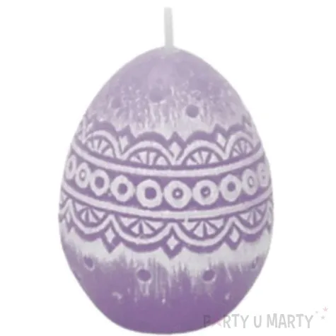 swieca wielkanoc pisanka koronkowa fioletowa bartek candles 50 mm
