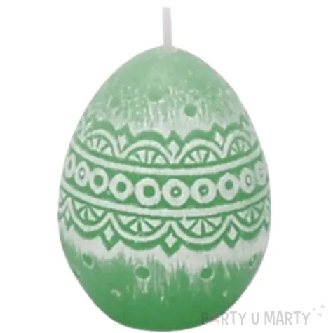 swieca wielkanoc pisanka koronkowa zielona bartek candles 50 mm