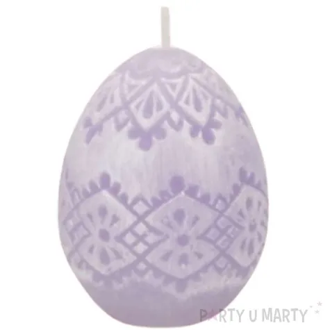 swieca wielkanoc pisanka koronkowe romby fioletowa bartek candles 50 mm
