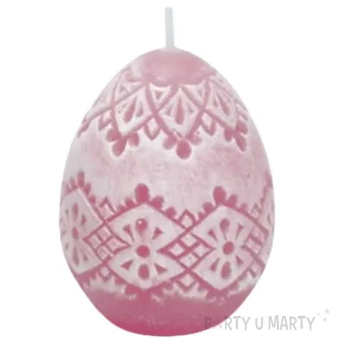 swieca wielkanoc pisanka koronkowe romby rozowa bartek candles 50 mm