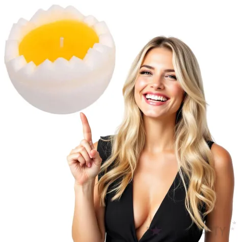 swieca wielkanoc polowka jajka biala adpal 50 70 mm