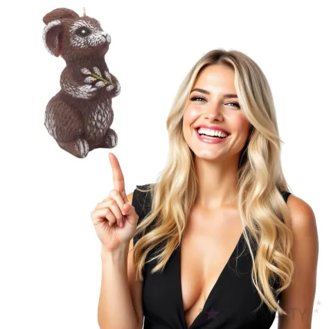 swieca wielkanoc zajac brazowa bartek candles 140 mm