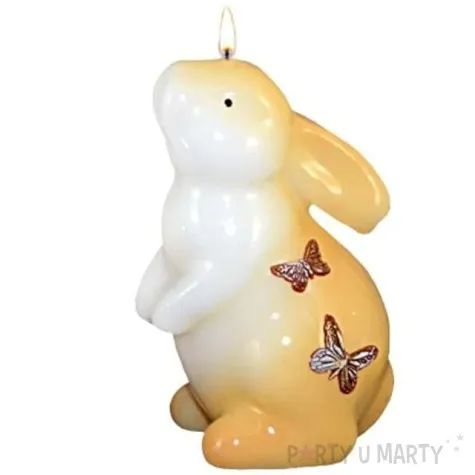 swieca wielkanocna zajac stojacy bialo brazowa adpal 110 mm