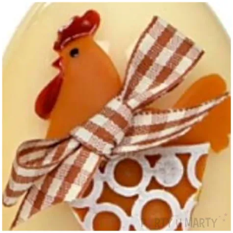 swieca wielkanocne jajko kokoszka ecru adpal 90 70 mm