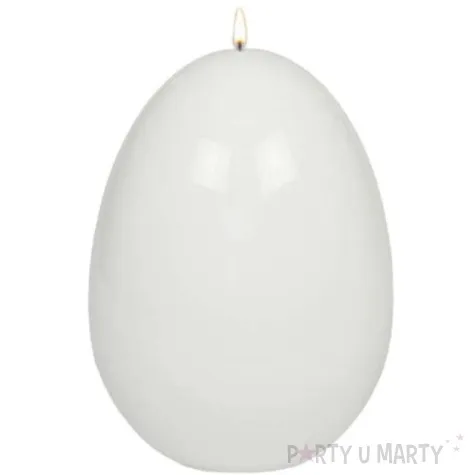 swieca wielkanocne jajko lakierowane biale adpal 140 100 mm