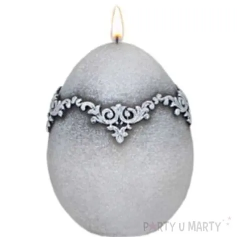 swieca wielkanocne jajko marmur szare adpal 90 70 mm