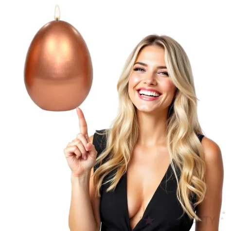 swieca wielkanocne jajko metalic miedziana adpal 9cm