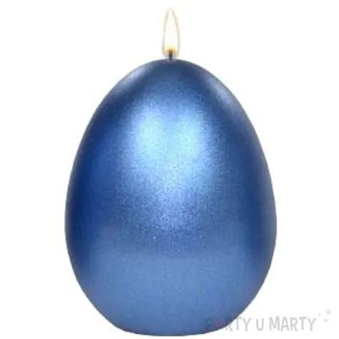 swieca wielkanocne jajko metalic niebieska adpal 9cm