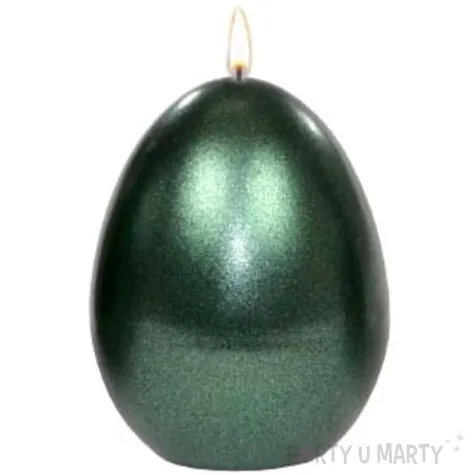 swieca wielkanocne jajko metalic zielona adpal 9cm