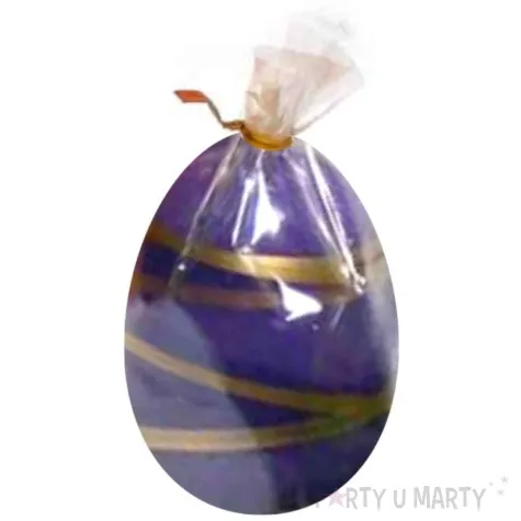swieca wielkanocne jajko w paski fioletowa arpex 60 45 mm