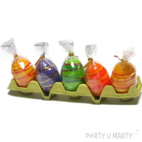 swieca wielkanocne jajko w paski zielona arpex 6cm