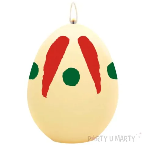 swieca wielkanocne jajko w plamki ecru arpex 6cm