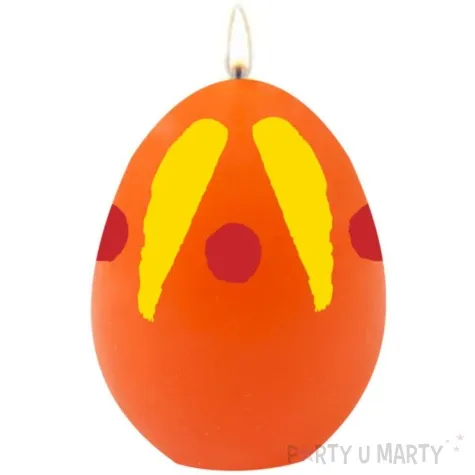swieca wielkanocne jajko w plamki pomaranczowa arpex 6cm