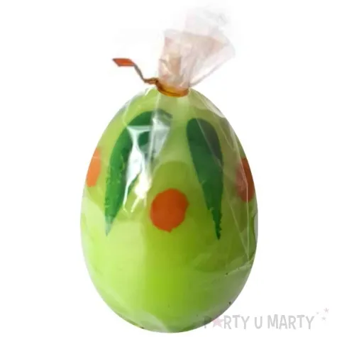 swieca wielkanocne jajko w plamki zielona arpex 6cm