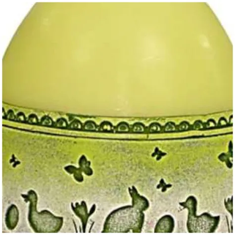 swieca wielkanocne jajko z koronka zielona adpal 14cm