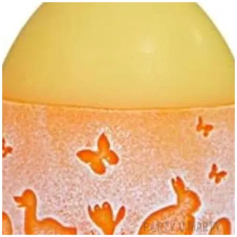 swieca wielkanocne jajko z koronka zolta adpal 9cm