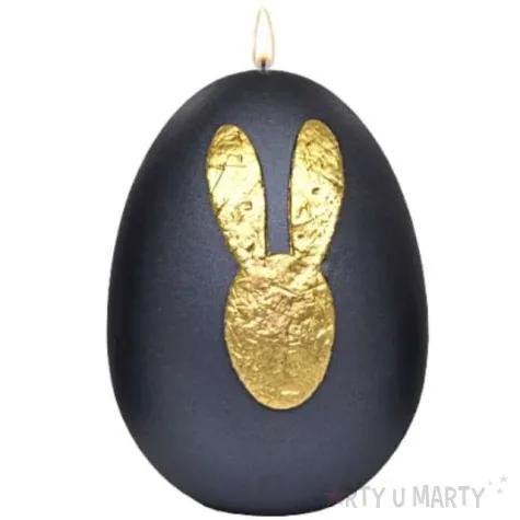 swieca wielkanocne jajko z kroliczkiem czarna adpal 9cm