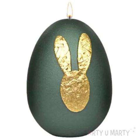 swieca wielkanocne jajko z kroliczkiem zielona adpal 140 100 mm