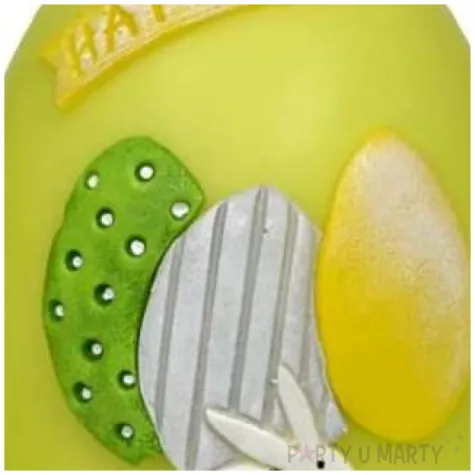 swieca wielkanocne jajko z pisankami zielona adpal 14cm