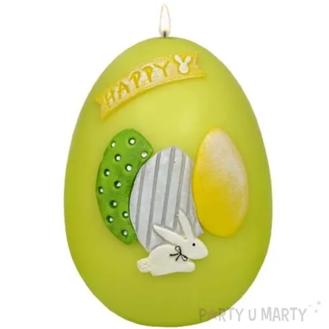 swieca wielkanocne jajko z pisankami zielona adpal 14cm