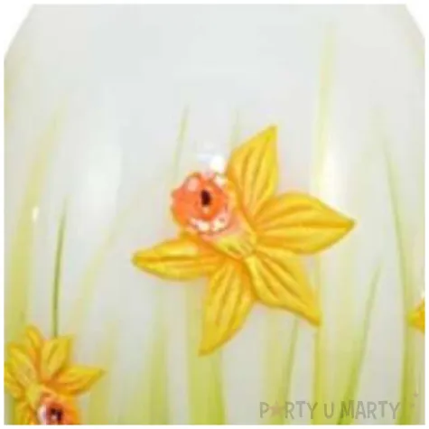 swieca wielkanocne jajko z zonkilem bialo zielone adpal 140 100 mm