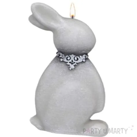 swieca wielkanocny zajac marmur szara adpal 150 90 mm