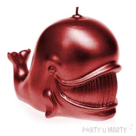 swieca wieloryb metaliczna czerwona candellana