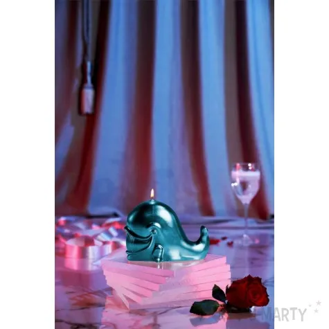 swieca wieloryb metaliczna niebieska candellana