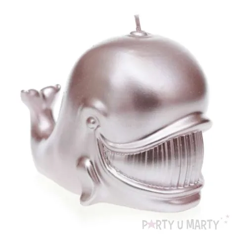 swieca wieloryb metaliczna srebrna jasna candellana