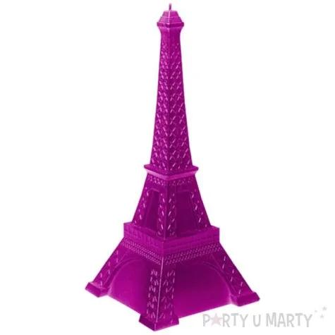 swieca wieza eiffla xxl rozowy metalik candellana