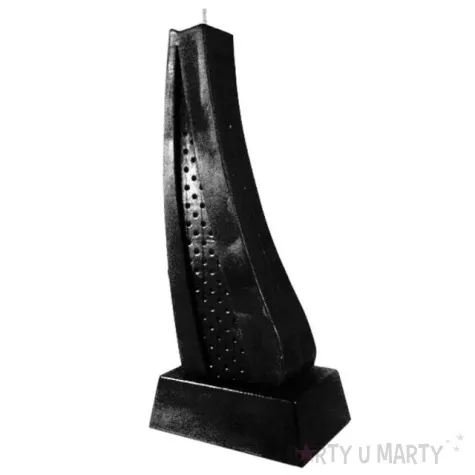 swieca zagiel czarny metalik candellana 23 x 8 cm