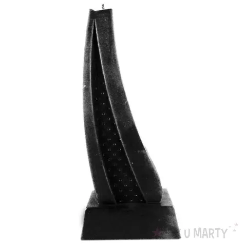 swieca zagiel czarny metalik candellana 23 x 8 cm