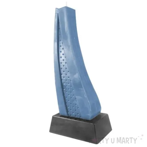 swieca zagiel niebieski jeansowy candellana 23 x 8 cm